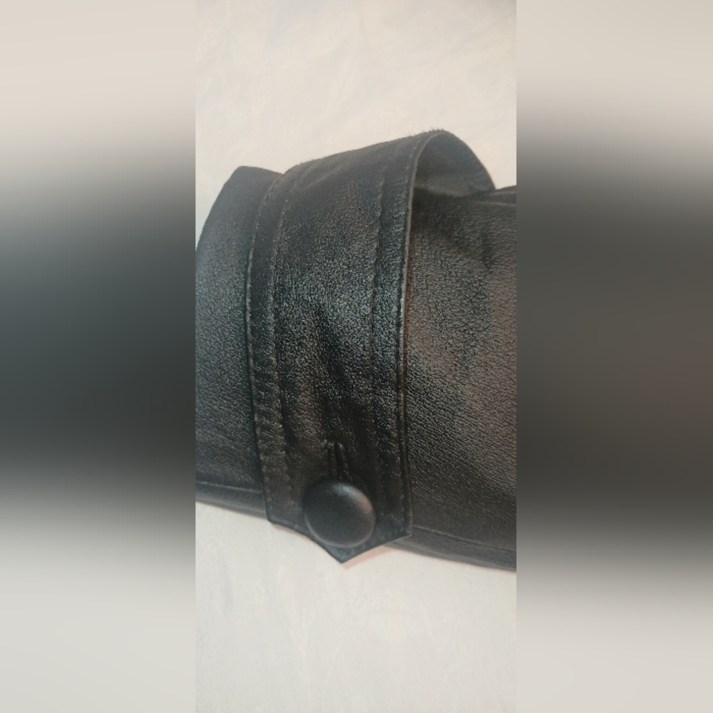Middlebrook park black Leather trench coat - Picture 9 of 13
